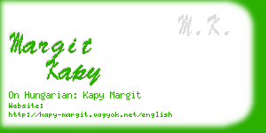 margit kapy business card